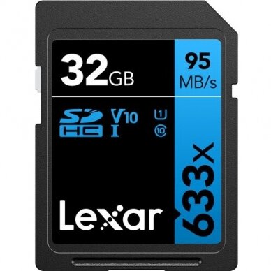 Lexar High Performance 633x SDXC UHS-I 32GB Atminties kortelė